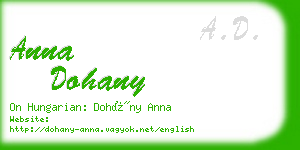 anna dohany business card